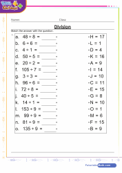 Division Matching Exercise